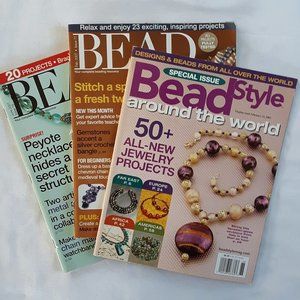 Bead & Button Bead style Set of 3 Crafting Magazines 2007 Never Used Excellent